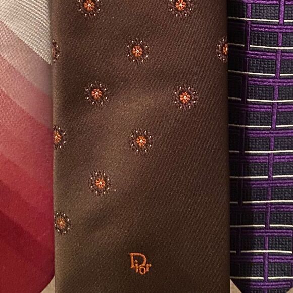Lot of 5 Luxury Men’s Neck Ties- Christian Dior, Oscar dela Renta, Mulberry - Picture 4 of 11
